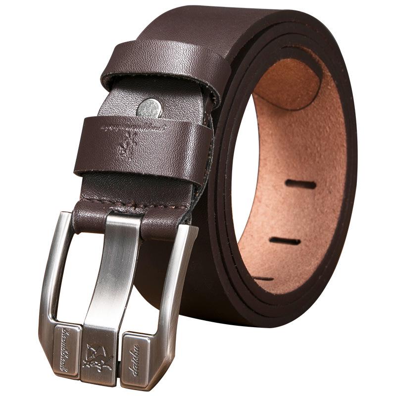 Men's Wide-Stitch Kangaroo Faux Leather Buckle Belt
