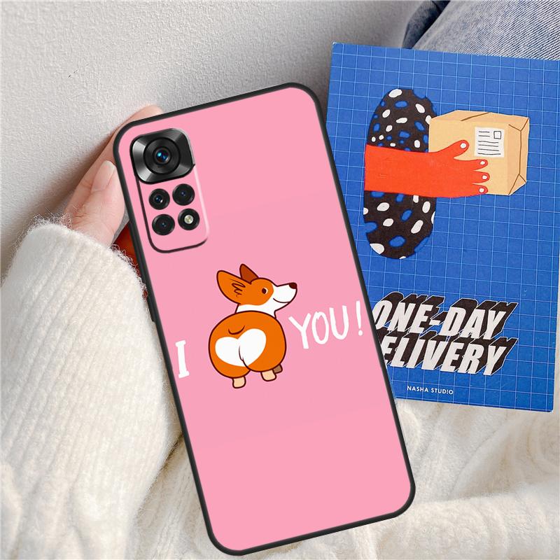 Cartoon Corgi Funda For Xiaomi Redmi Note 14 Pro 13 9 10 11 12 9S 10S 11S 12S Redmi 13C 10C 12C 14C Case