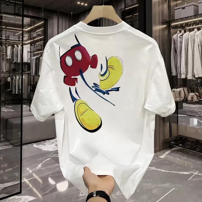 Men Relaxed Fit Cotton T Shirt Short Sleeve Crew Neck Casual Solid Color Top Comfortable Breathable Basic Tee for Daily