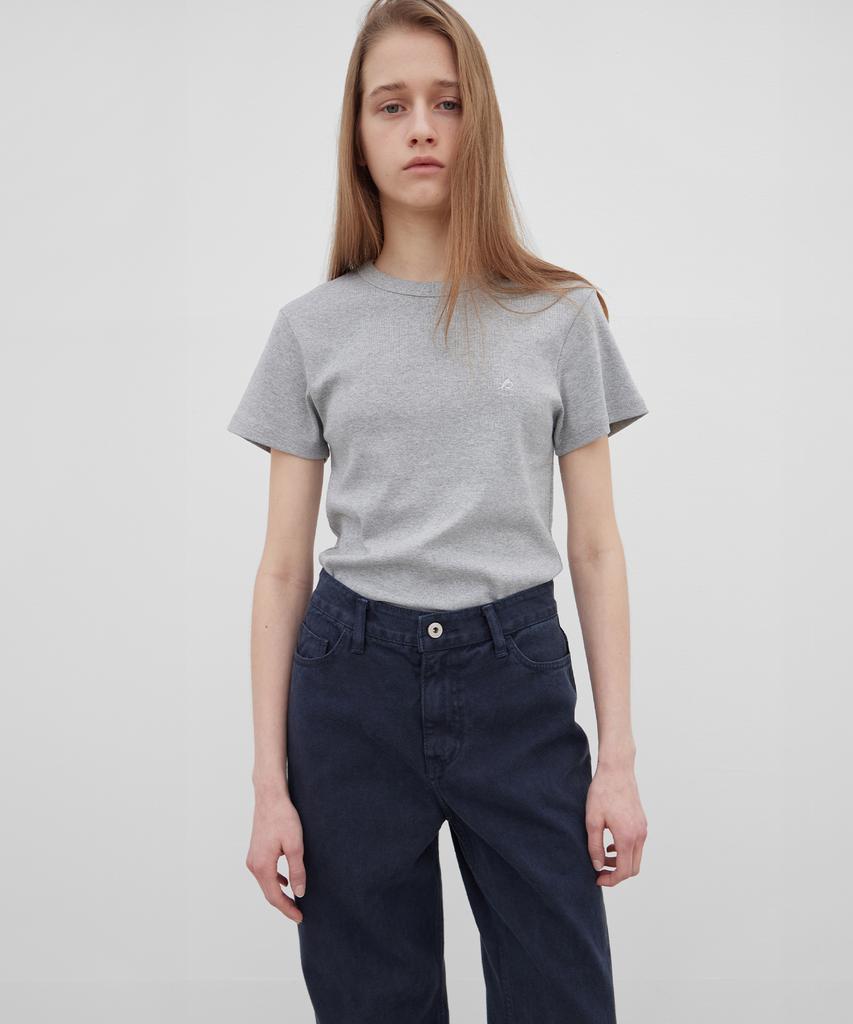 Leuba De Base Cotton T-Shirt - Melange Gray