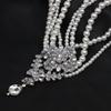 Multi-layer Pearl & Crystal Gem Water Drop Pendant Necklace - Exaggerated Fashion for Women