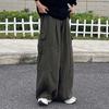 Herren Hose Weiter Beinschnitt Mehrere Taschen Elastischer Bund Einfarbige Lockere Hose Gerade Cargohose Baggy Hose für Draußen
