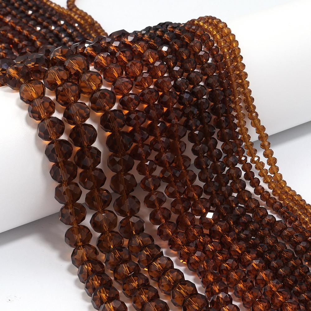 3/4/6/8/10mm Faceted AB Clear Glass Crystal Rondelle Beads Colorful Loose Spacer Beads For Jewelry Making DIY Bracelet Necklace
