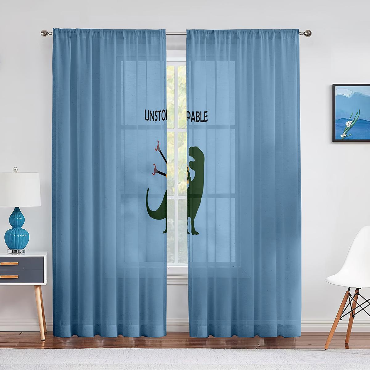 Тюль с изображением динозавра — фото 13