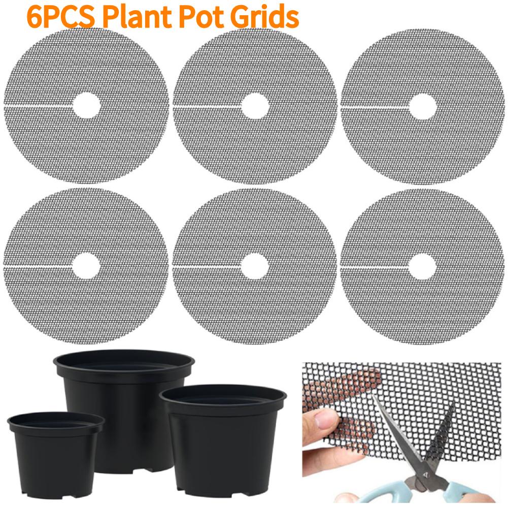 6 Pcs Plant Pot Grid Cuttable Flower Pot Soil Cover Flower Protection Grid for Outdoor Garden Plant Protection