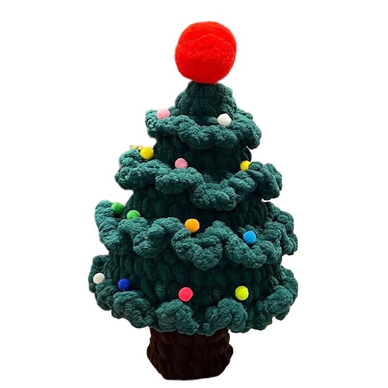 

Handmade Diy Knitting Material Kit For Christmas Tree With Santa Claus Perfect Gift For Christmas Celebration Green