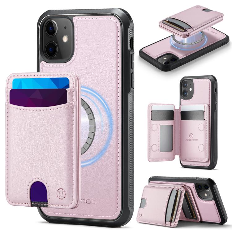 JEEHOOD J10 Flip Card Bag MagSafe Split RFID Leather Phone Case