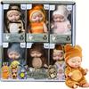 6pcs Fairy Princess Doll Set with Pajamas - 10.92cm Cute Animal Youngsters Dolls In Gift Box - Perfect for Birthdays