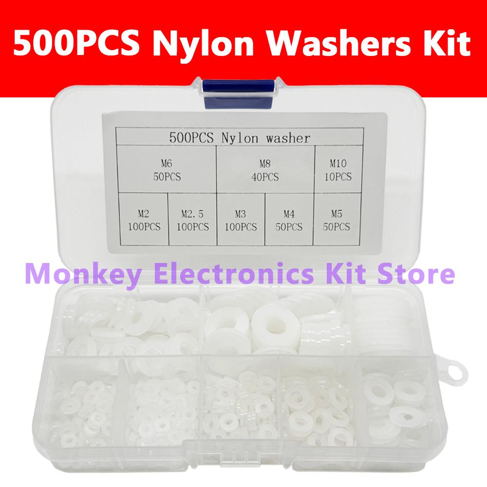 111PCS/1 Set M1 M1.1 M1 M1 M1 M6 M8 M11 White Plastic Nylon Flat Washer Flat Gasket Screw Bolt Insulation Washer Assembly Kit