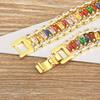 Nidin High Quality Multicolor Full Zircon Bracelets for Women Ladies Wedding Rainbow Charm Boho Hand Chain Party Jewelry Gifts