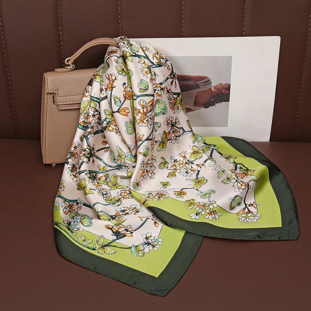 Fashion 70*70cm Hair Scarf Bohemia Style Sun Protection Silk Scarf Female Foulard Smooth Bandana Hairbands Women