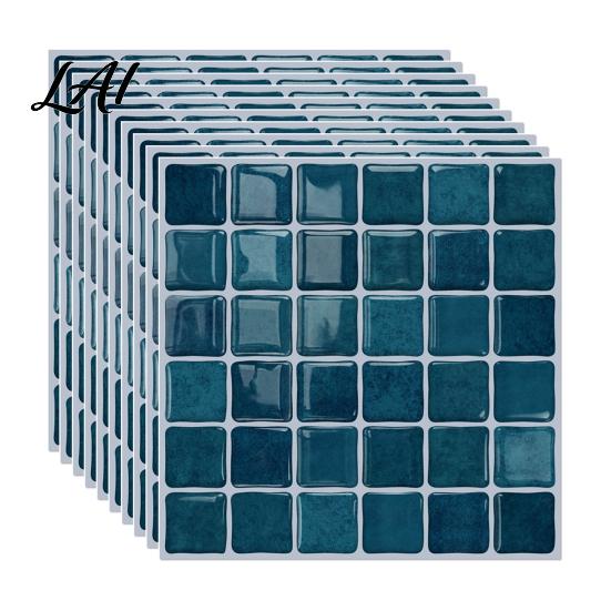 Waterproof Kitchen Backsplash Decal 10Pcs 3D Mosaic Wall Sticker Oil-Proof Tile Decal Peel And Stick Stickers Backsplash Self-Adhesive Bathroom