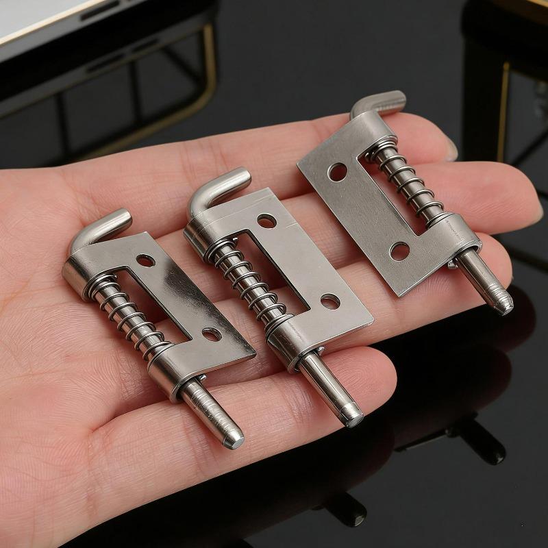1/10Pcs Spring Loaded Latch Pin Left Right Stainless Steel Flat Pin Spring Latch for Door Electrical Cabinet Movable Door Bolt