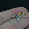Titanium Alloy Earrings Jewelry Women Personality love Diamond Body Piercing Tongue Nail Nose Nail Ear Jewelry