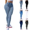 Calças Jeans Casuais Coloridas Femininas Versáteis Slim Fit Perna Reta