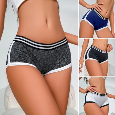 Women's Boxer Panties Breathable Low Waist Underpants Ladies Fitness Boxer Shorts for Sports Home Gym Daily Wear