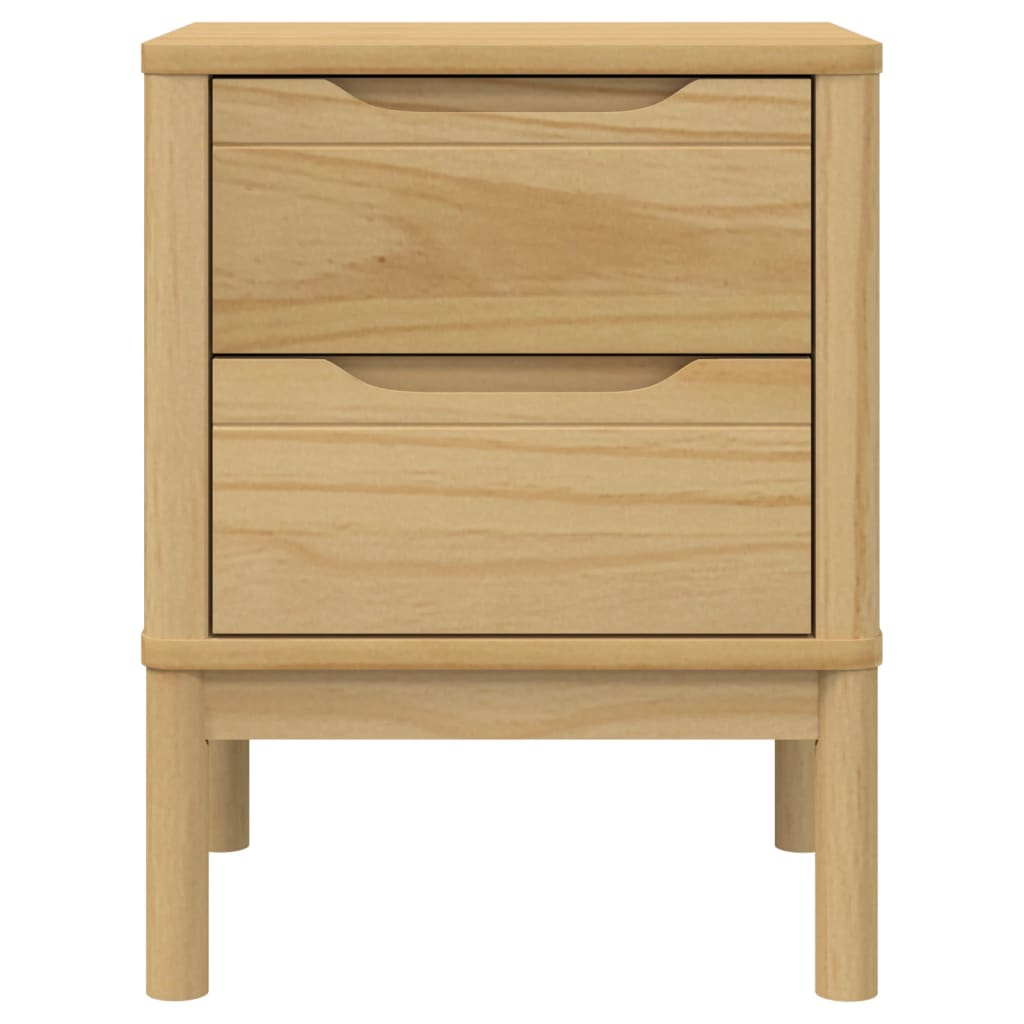 Nightstand Wax Brown 45 x 39 x 57 cm Solid Pine Wood