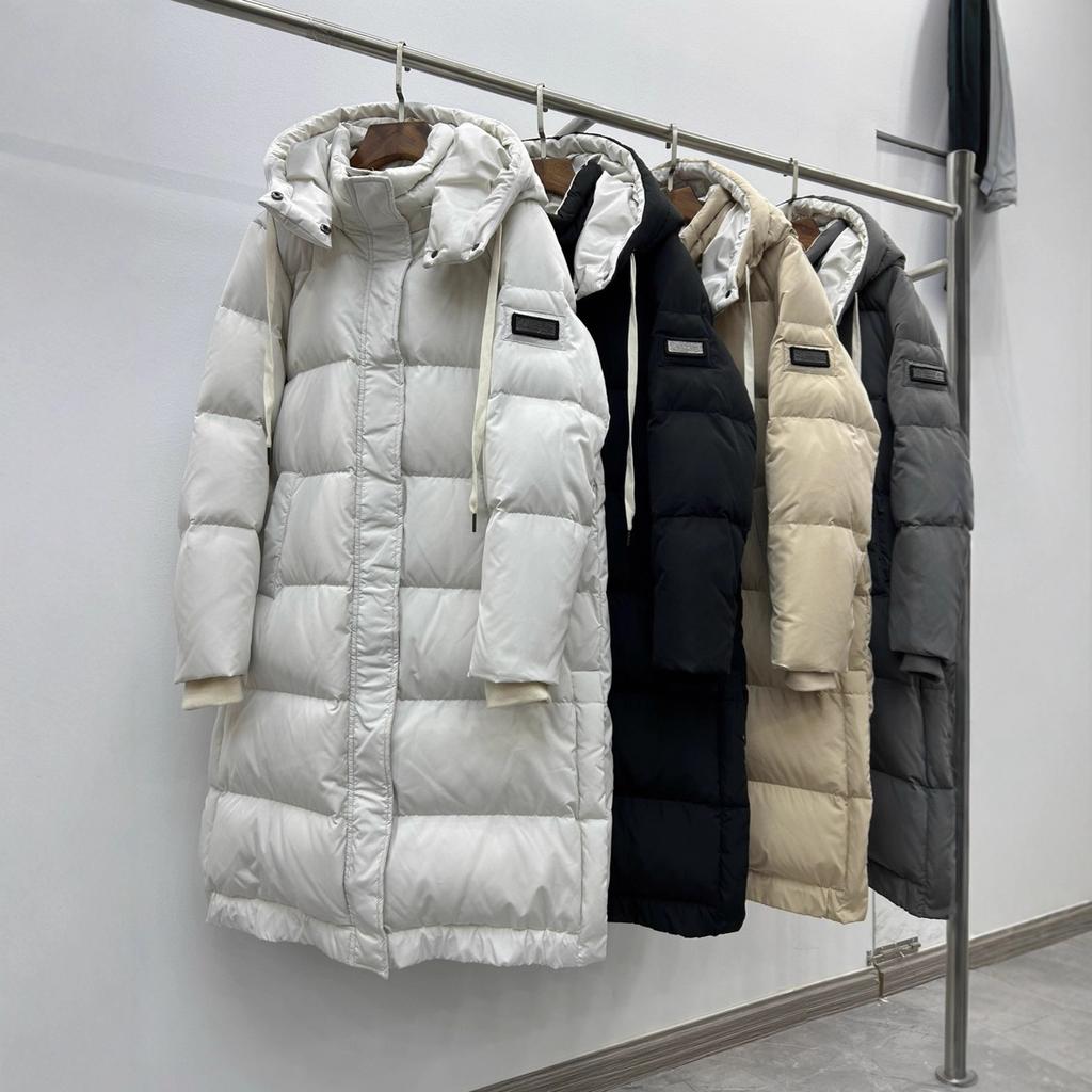 Autumn and winter new versatile long thick coat women's white duck down daily leisure trend