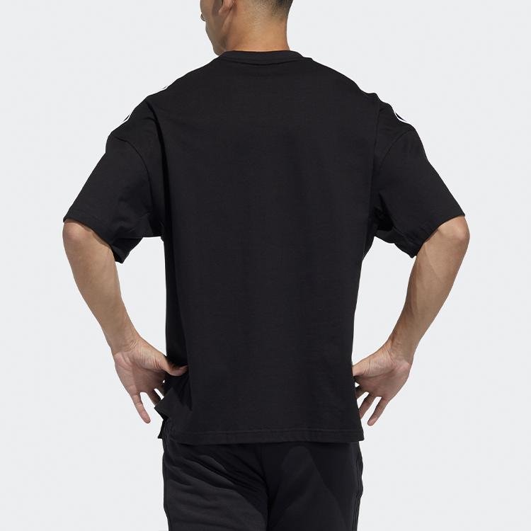 Adidas Mh Loose Tee With Three Stripes Men Tops Black GN0813