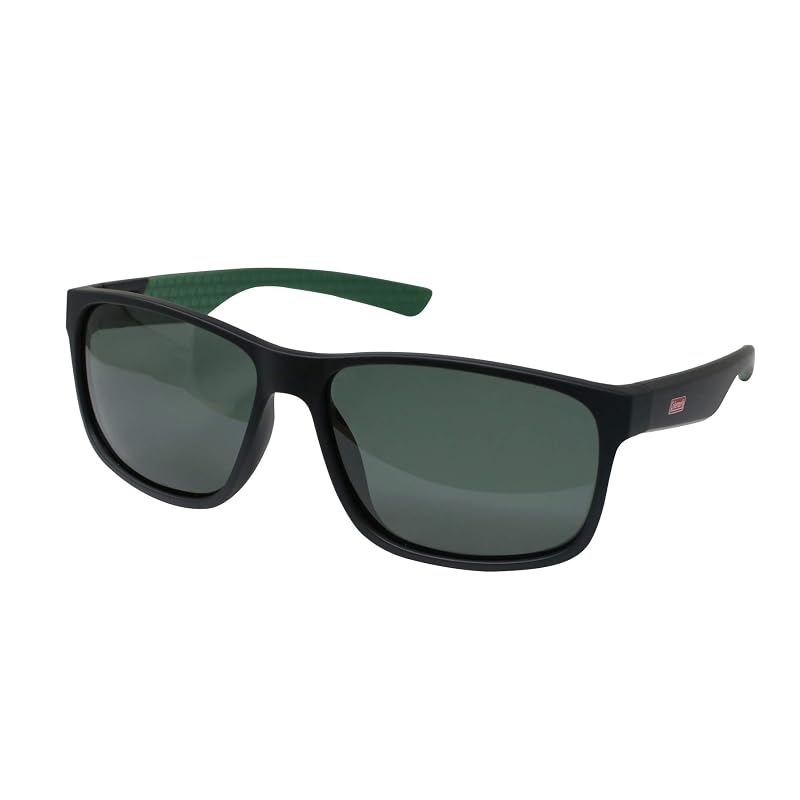 Coleman Sunglasses, UV Protection, Polarized Lenses, Black Matte-Green, CO3076-2