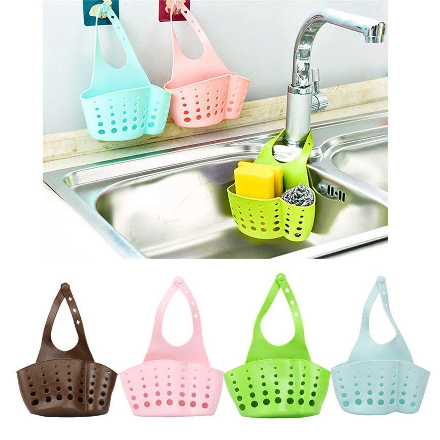 Versatile Kitchen Sink Soap Sponge Holder With Adjustable Strap For Easy Organizing