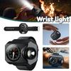 LED Tactical Wrist Light Flashlight Portable Rechargeable Wrist Compass Torch with for Running Biking Camping Hiking Hunting