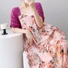 Short-sleeved cotton silk nightgown women's summer square collar improved Hanfu national style cotton silk skirt loungewear can be worn outside 