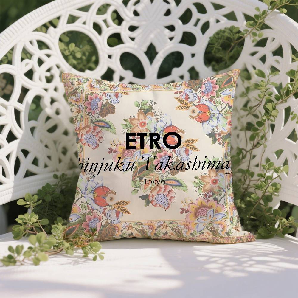 Wzór kwiatowy z orzecha nerkowca Naturalne Etro-A Antyroztoczowy poszewka na poduszkę Niewidoczny zamek Jedwabisty krótki plusz Pokrowiec na poduszkę sofy