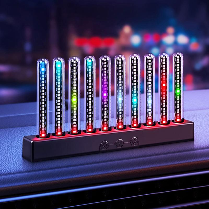 Car RGB Pickup Light Dynamic Gradient Sound Control Light Universal Air Vent Dashboard Car Interior Ornament Auto Interior Light