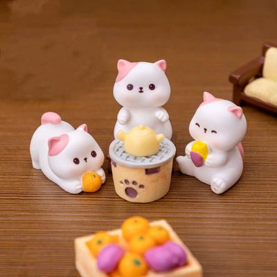 Creative DIY Doll House Cat Doll Car Ornament Fairy Miniature Figurines Gift Gardening Mini Animals Figurine