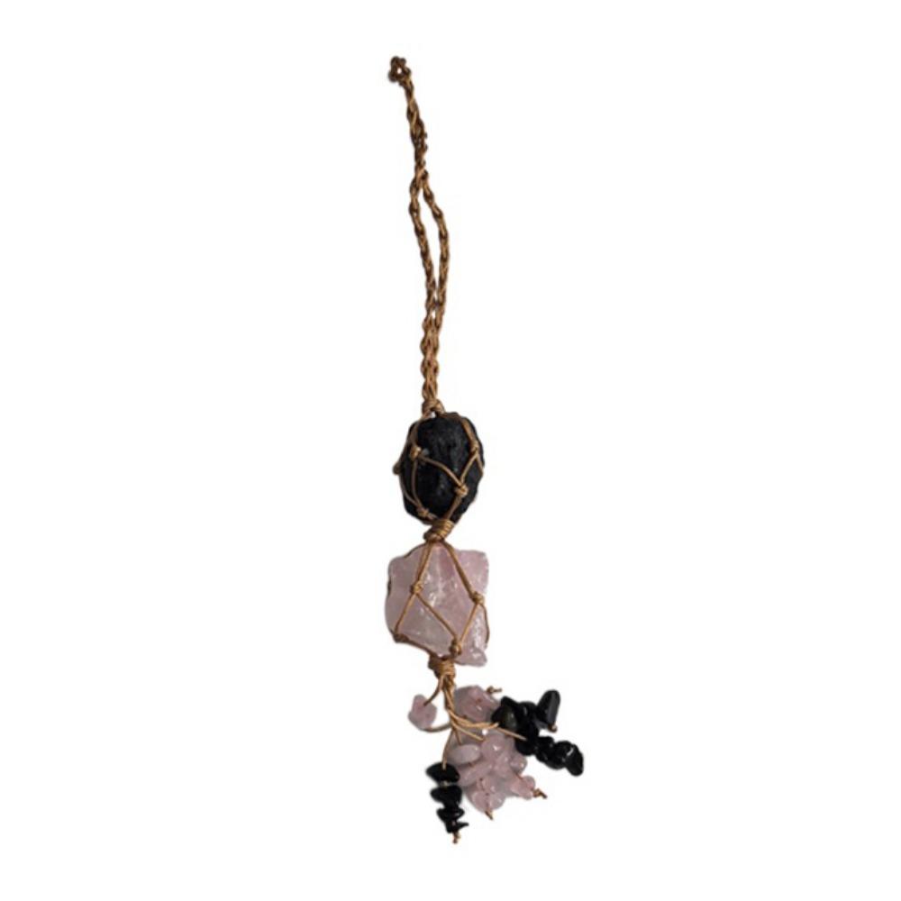 Irregular Crystal Stone Hanging Ornament Mysterious Raw Stone Pendant  Car Decor