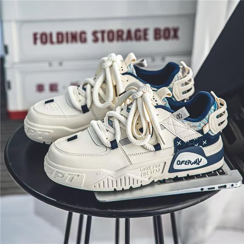 Men's shoes spring and summer versatile casual design sense niche men's board shoes youth sports thick soles heightening outdoor trendy shoes