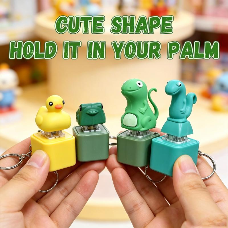 Rechargeable Fidget Toy Keychain With Sound And Light Cute Cartoon Animal Stress Relief Backpack Pendant Novelty Birthday Gift