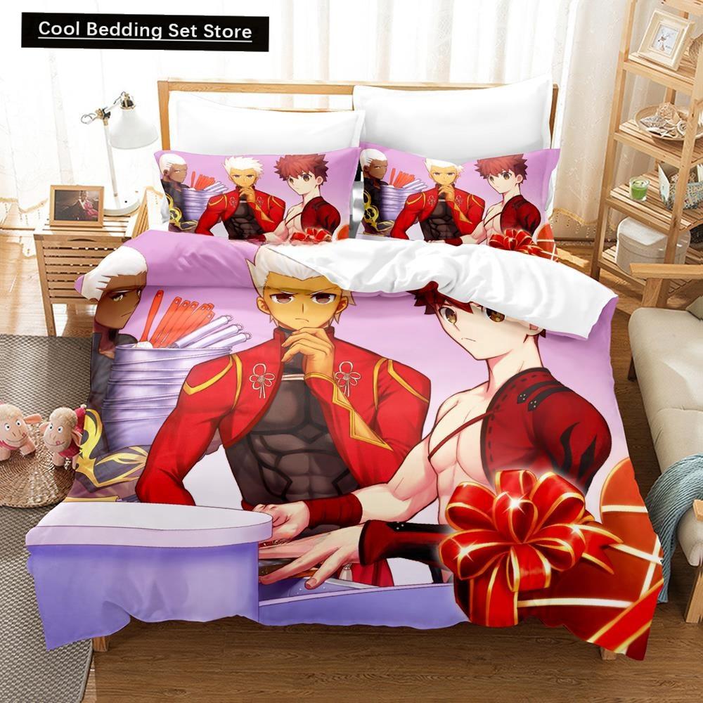 3D Tecknade serier Fate/Grand Order Emiya Alter Sängklädesset Enkelsäng Tvilling Full Queen King Size Sängset Vuxen Barn Sovrum Påslakan Set