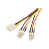 STARTECH 30cm Molex Fan Power Y Cable - 1x TX3 Splitter (F) To 2x TX3 (M)