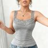 Women'S Lace Camisole Tops Sleeveless, Elegant Solid Color, No Padding, Suitable for All Seasons
