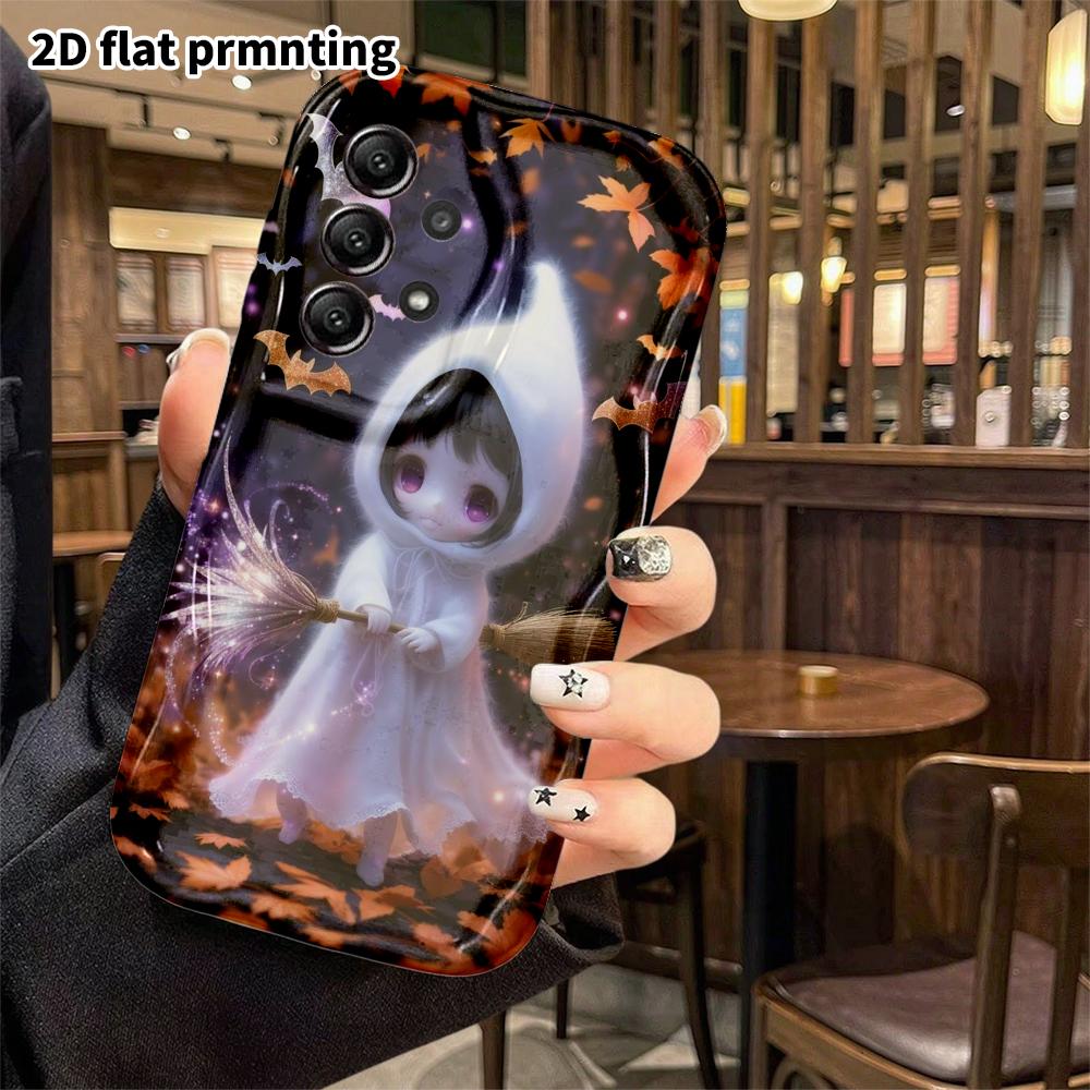 Phone case: 2D flat, suitable for Samsung Galaxy A34 A35 M05 M06 S20 S22 S21 FE Plus 5G protective case, ghost little girl, perfect Christmas and Hall