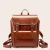 Large Capacity Women's Backpack British Style Retro Unisex Backpack Genuine Leather Wear-resistant Cowhide Laptop Backpack College Style