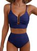 1Set Solid-color sexy gathered bikini swimsuit for women for beach wear