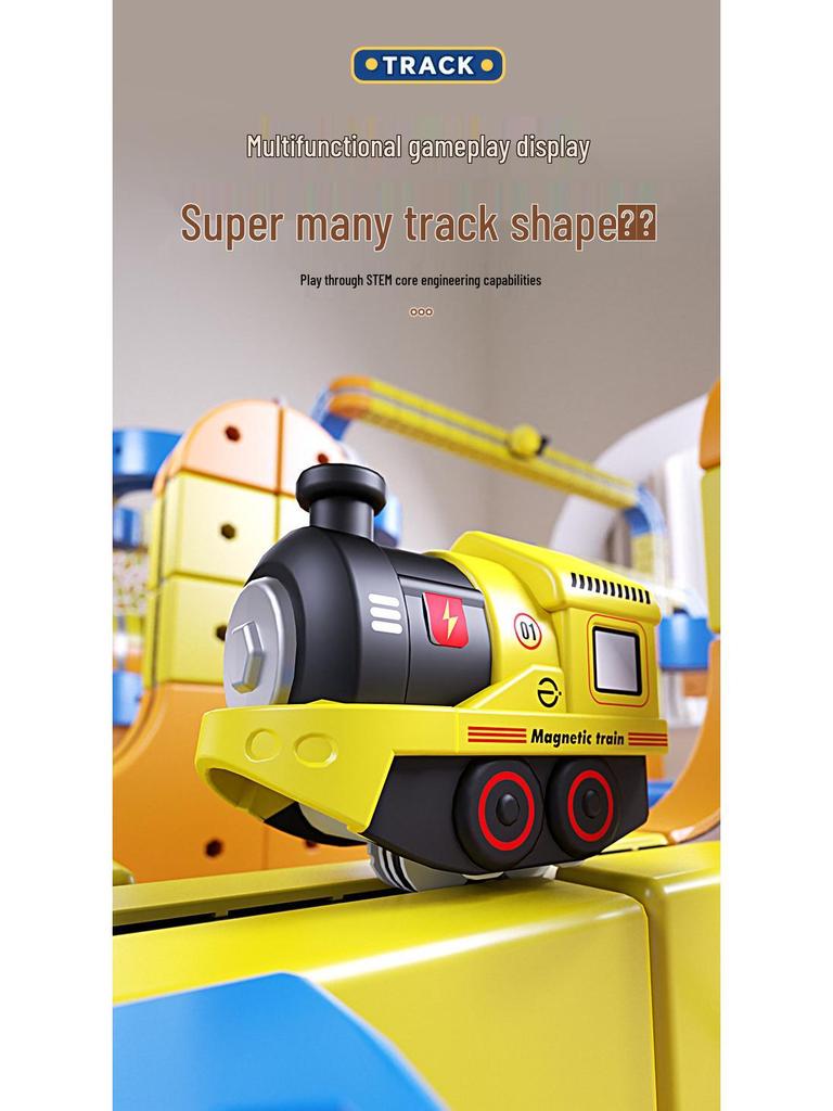 International Children's Educational Magnetic Building Blocks High-speed Rail Toy Train.