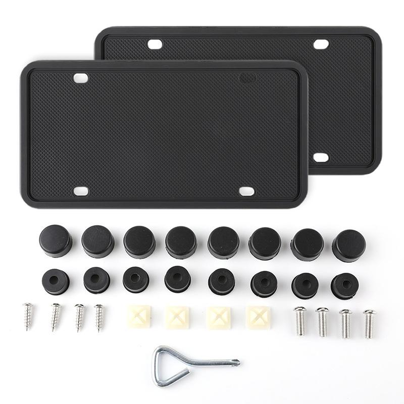 2 Τεμάχια Αντισκουριακό Σιλικονούχο Πλαίσιο Πινακίδας Κυκλοφορίας Gm Αμερικανικά Αυτοκίνητα Μαύρο Πλαίσιο Πινακίδας Κυκλοφορίας Βάση Χωρίς να Βλάπτει το Χρώμα