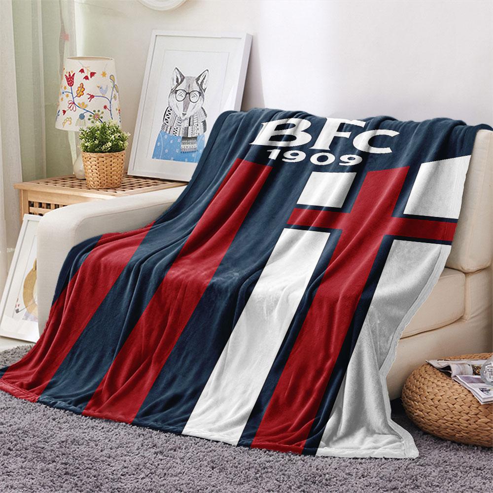 1PC Bologna FC 1909 Patterned Flannel Blanket Suitable For All Seasons for Home Decor Warmth and Comfort Gifts Holiday Present
