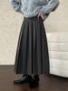 Lu Xi Women's High-Waisted Woolen Pleated Skirt, Korean Style for Autumn/Winter, Elastic, Versatile, Casual - 1768