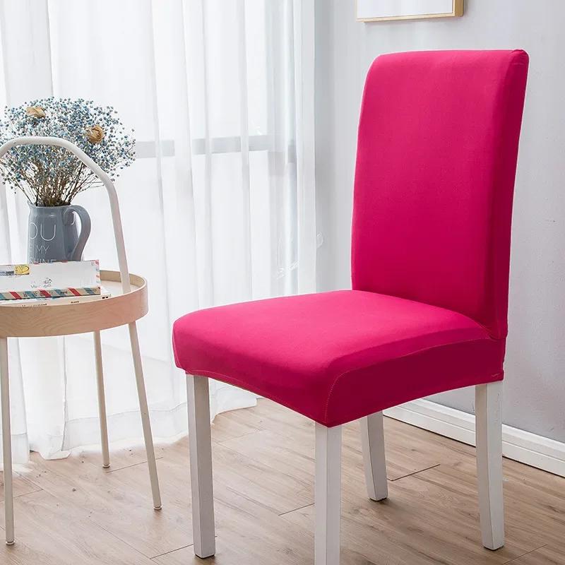1/2/3/4/5/6Pcs Silk Chair Cover Dining Room Seat Restaurant Weddings Banquet El Elastic Flexible Stretch Spandex Chair Cover