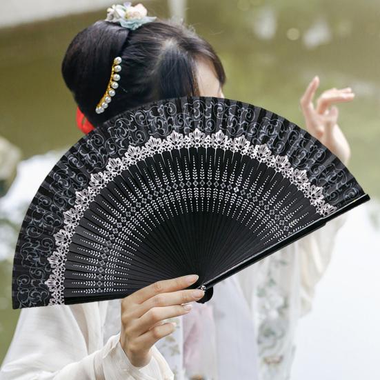 Skládací ventilátor se střapcem Ultralehký přenosný ručně vyráběný dekorativní čínský ruční taneční ventilátor v retro stylu