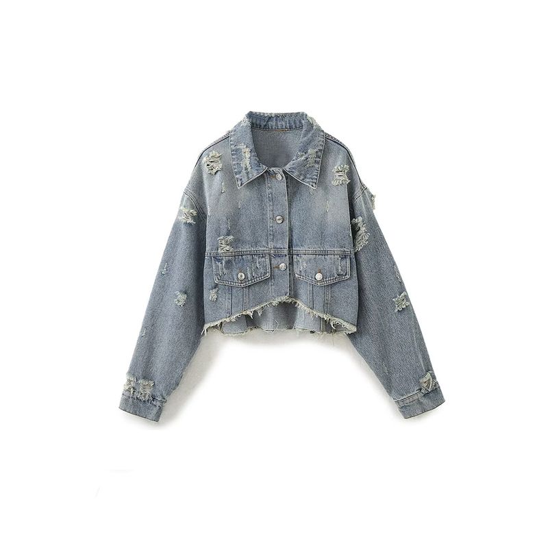 

Kaslead Fashion Wind Denim Short Jacket Blue XS