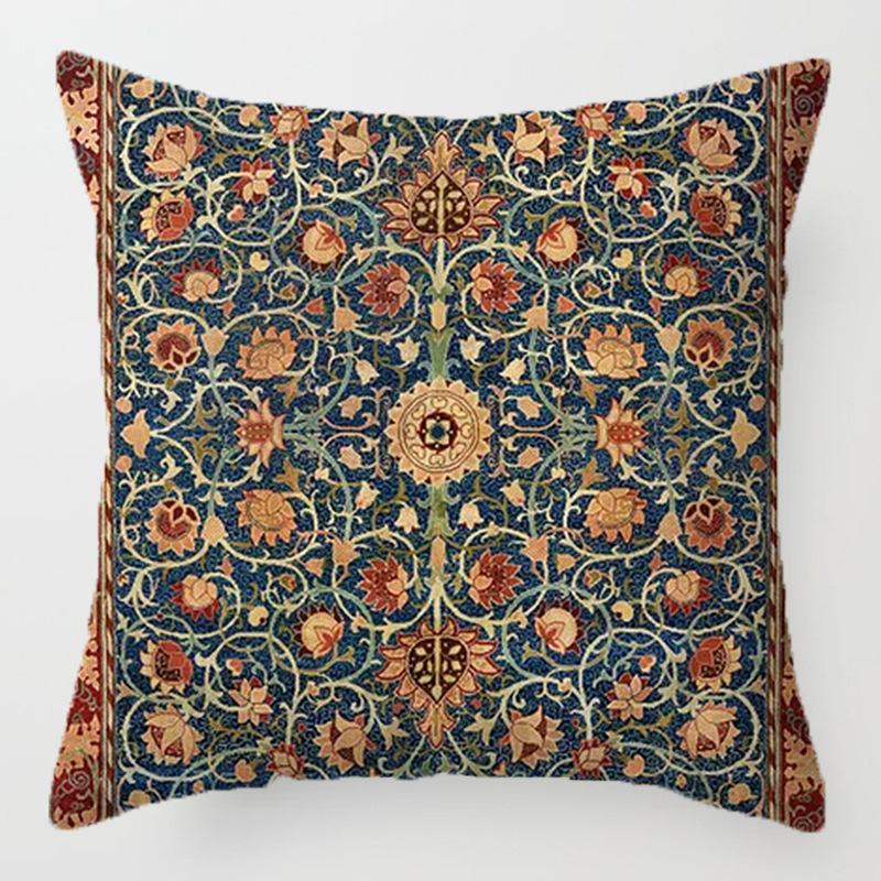 Bohemian ethnic style throw pillow retro printing sofa bed home decoration cushion short velvet pillow
