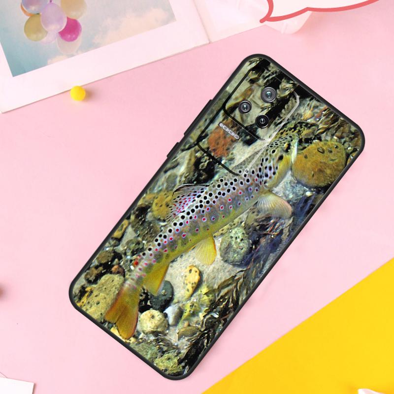 Trout Fish Fishing Case For Xiaomi 13 14 Ultra 12 Lite 11T 12T 13T Pro POCO M6 Pro X6 X5 X3 F3 F5 M5s Cover