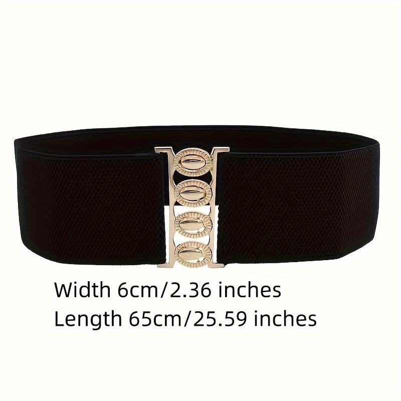 1pc Women's Elastic Waist Belts Sequins & Alphabets Embellished, Alloy Buckle with Elastic Band Stylish Buckle Design