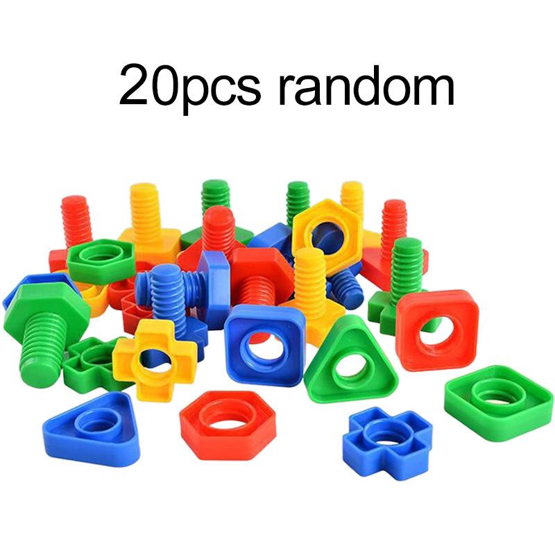 Skru Byggeklosser Match Puslespill Leketøy for Barn Spedbarn Montessori Form Farge Gjenkjenne Læringsleker Barnegaver TMZ